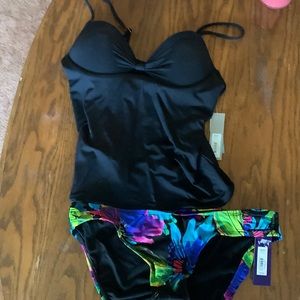 NWT 12 top 10 bottom swim suit 2 piece